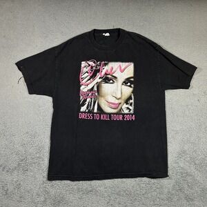 Cher Dress to Kill Black Graphic Tour 2014 Concert T-Shirt Men's' Size XL #1844